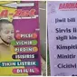 Spanduk Jualan Pulsa hingga Service Komputer Nyeleneh. (Sumber: Instagram/@Khan050703/@recehtapisayng)