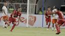 Bek Persija Jakarta, Jaimerson, merayakan gol yang dicetaknya ke gawang Borneo FC pada laga Liga 1 di SUGBK, Jakarta, Sabtu (14/4/2018). Persija unggul 1-0 atas Borneo FC di babak pertama. (Bola.com/M Iqbal Ichsan)