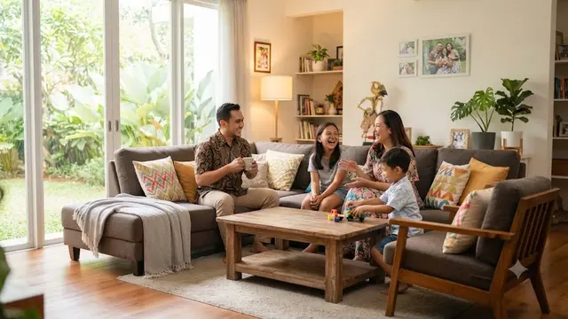 Ruang Berkumpul Keluarga yang Hangat (AI Generated)