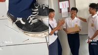 Momen Siswa SMP Patungan Beli Sepatu untuk Teman Sekelasnya Ini Bikin Haru (Sumber: TikTok/rfirzl_)