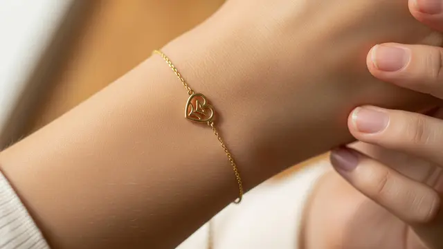Gelang Emas dengan Liontin Tunggal