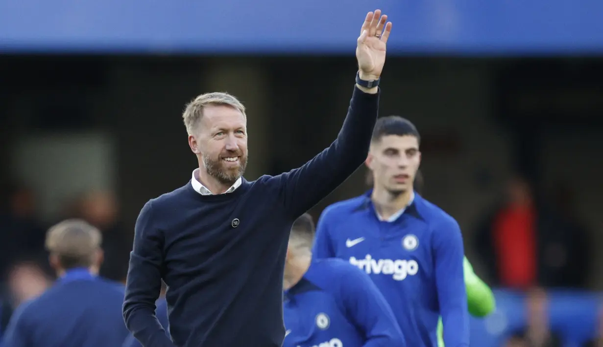 <p>Penampilan perdana Graham Potter bersama Chelsea tidaklah begitu bagus, Chelsea hanya bermain imbang 1-1 lawan Salzburg di Liga Champions. Setelah itu, Chelsea menang tiga laga beruntun, bahkan pada dua laga terakhir, Chelsea menang dengan tidak kebobolan. (AP Photo/David Cliff)</p>