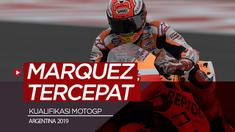 Berita video hasil kualifikasi MotoGP Argentina 2019 di mana Marc Marquez menjadi yang tercepat dan meraih pole position. Sementara itu, Valentino Rossi menempati posisi keempat start.