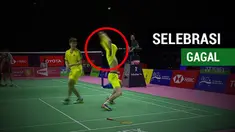Berita video mengenai selebrasi gagal Li Junhui, pebulu tangkis China saat kalahkan pasangan Indonesia pada laga semifinal Piala Thomas 2018.