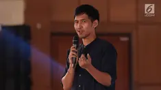 CEO Brodo, Yukka Harlanda memberikan materi tentang entrepreneurship selama acara EGTC 2018 di Graha Sanusi Hardjadinata, Universitas Padjajdaran, Bandung, Rabu (5/12). Yukka Harlanda berbagi inspirasi membuka bisnis. (Liputan6.com/Helmi Fithriansyah)