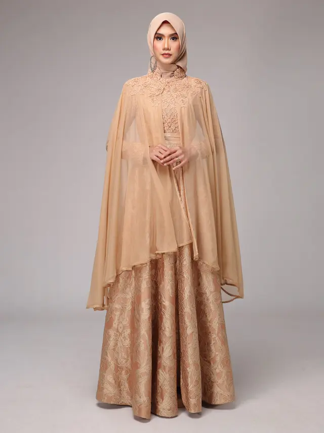 Gamis Princess Brukat dengan Kerah Shanghai