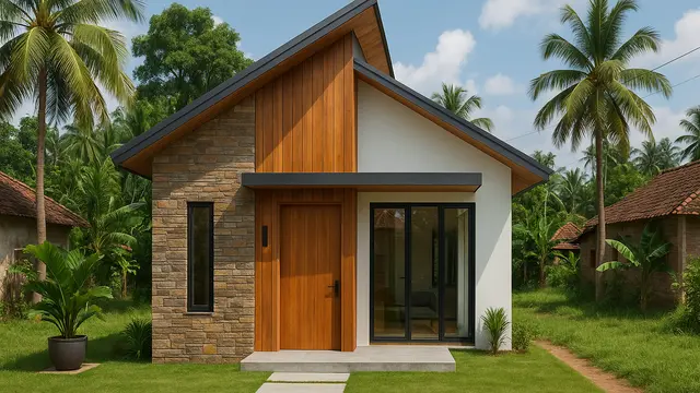 Desain Rumah Sederhana tapi Terlihat Mewah 2 Kamar di Kampung
