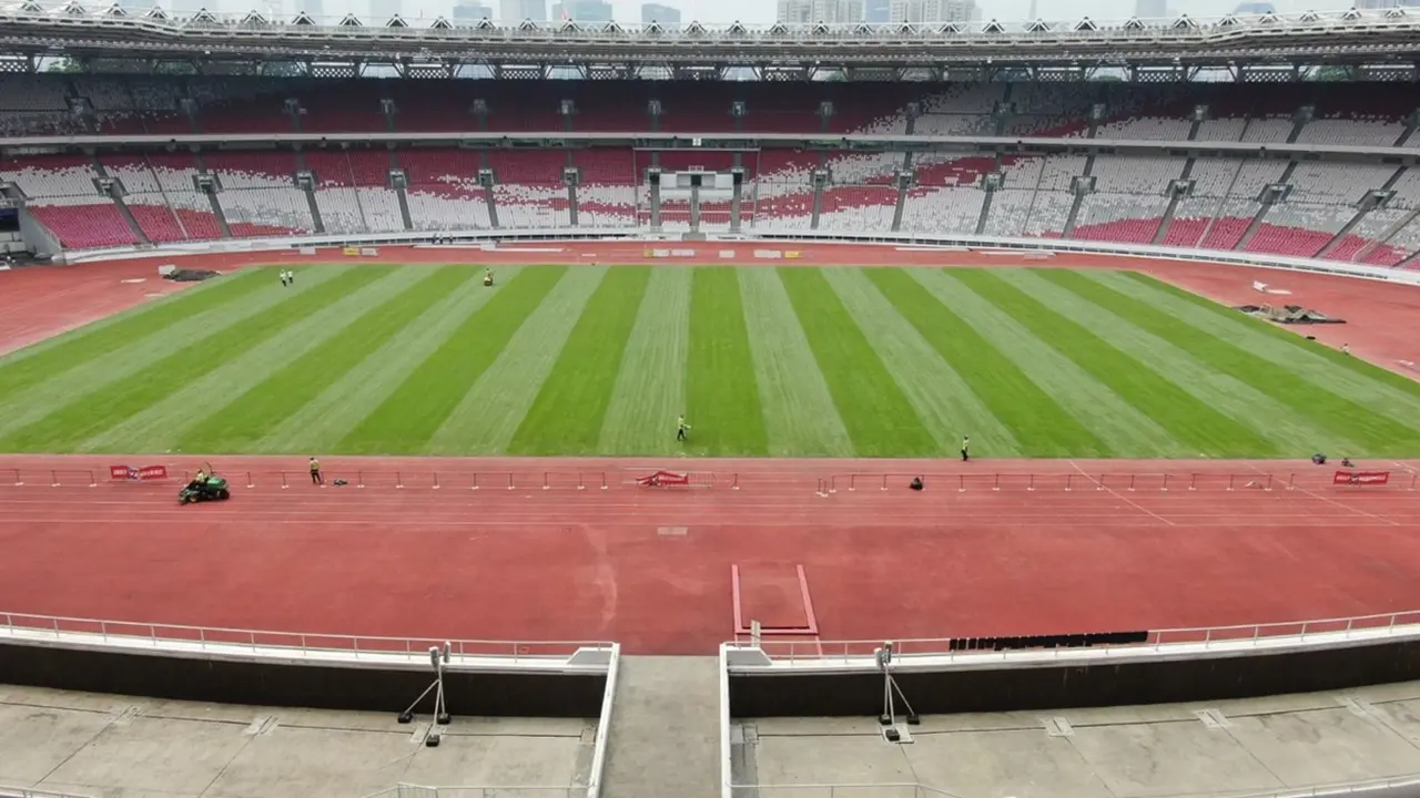 Penampakan terbaru Stadion Utama Gelora Bung Karno (SUGBK), Jakarta Pusat.