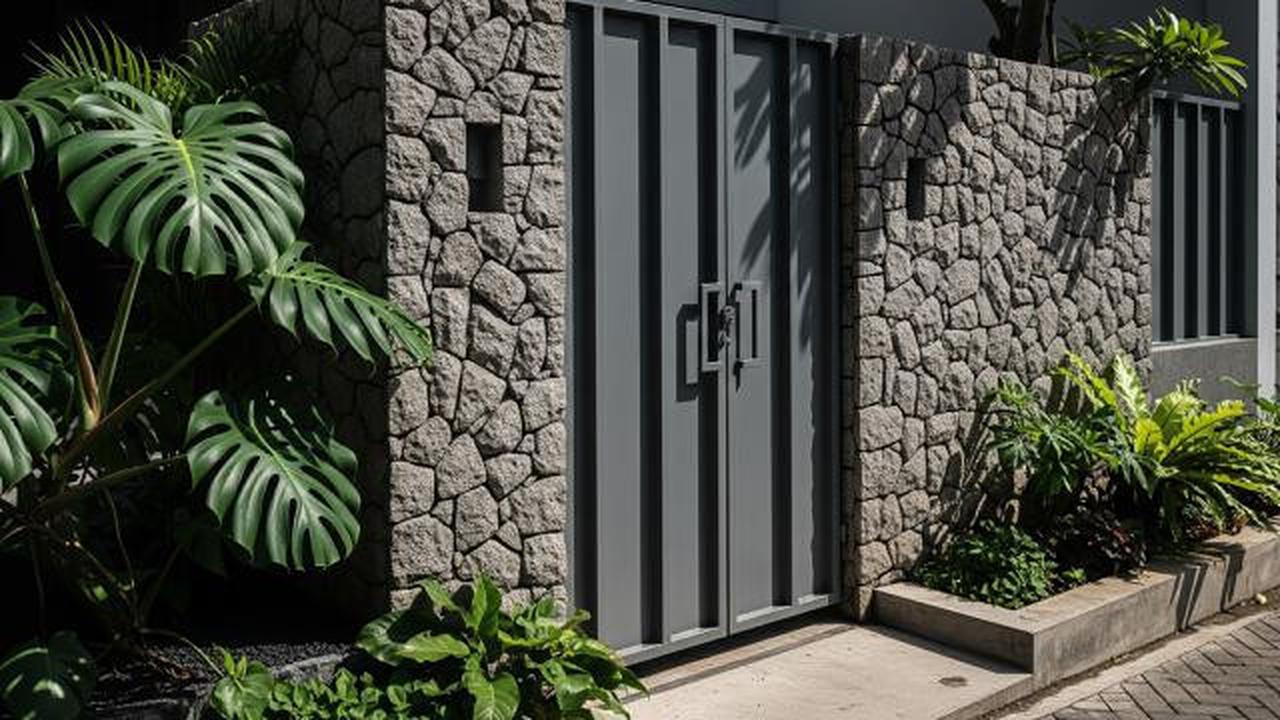 8 Model Pagar Rumah Kombinasi Besi Hollow dan Batu Alam, Estetika Modern yang Kokoh dan Elegan