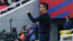 Manajemen mengambil keputusan dengan Presiden Joan Laporta memberi tahu langsung kepada Xavi usai latihan Jumat (24/5/2024) pagi waktu setempat.  (AP Photo/Joan Monfort)