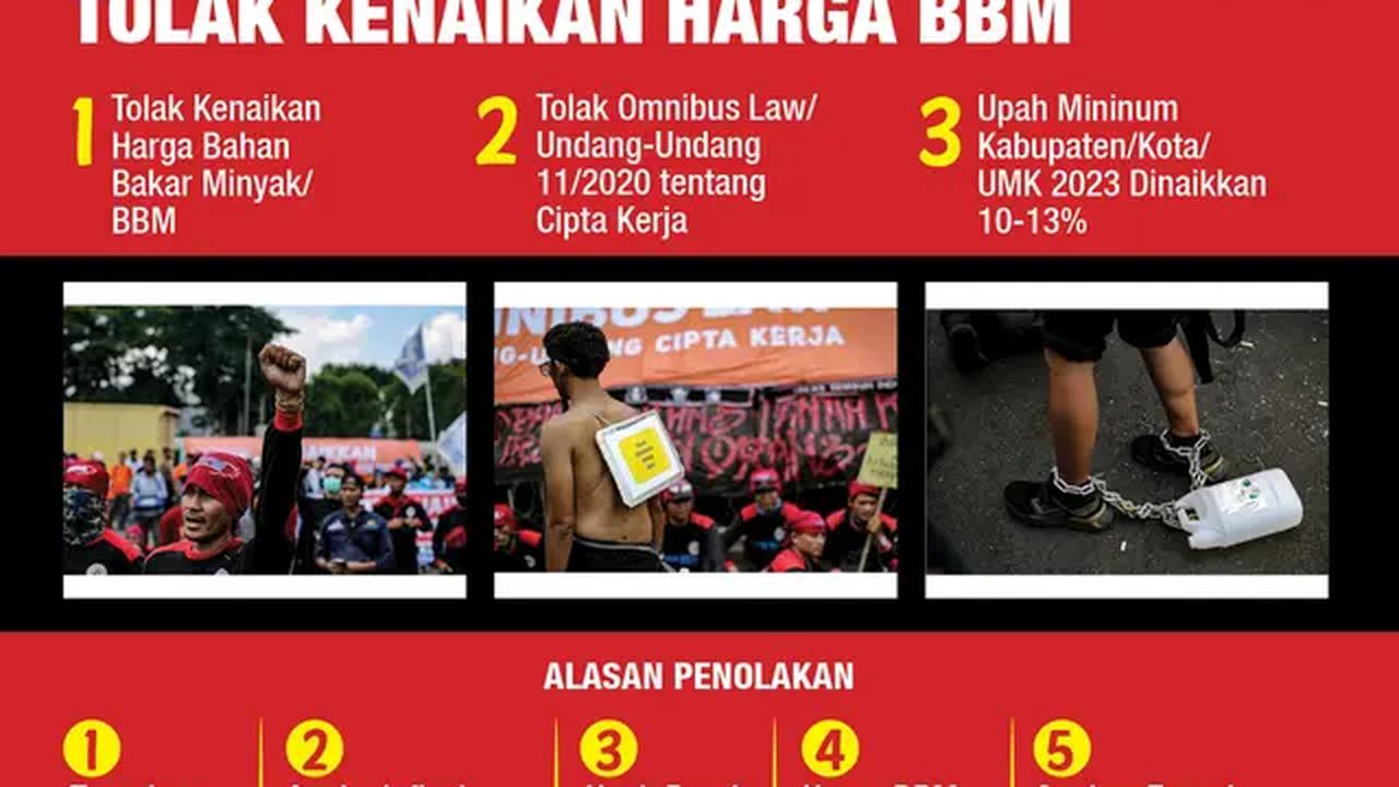 Infografis Tuntutan dan Alasan Buruh Tolak Kenaikan Harga BBM. (Liputan6.com/Trieyasni)