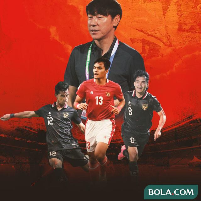 Timnas Indonesia - Shin Tae-yong Dikelilingi Pratama Arhan, Rachmat Irianto, dan Witan Sulaeman