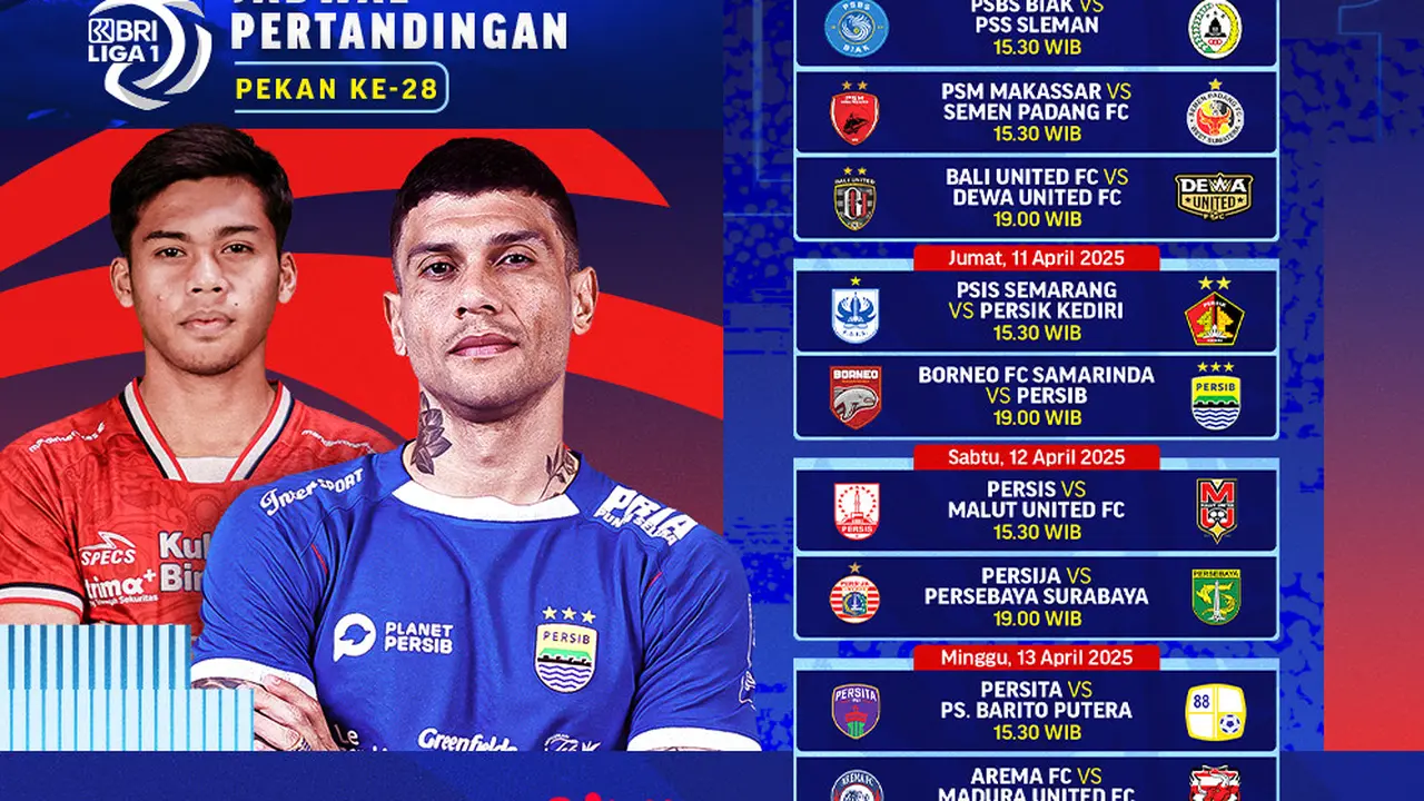 Jadwal Live Streaming BRI Liga 1 2024/25 Matchweek 28 di Vidio