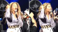 Rambut Beyonce Terhisap Kipas Angin Besar Saat Manggung
