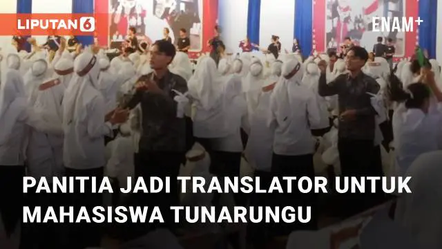 Hal menarik terjadi di MOKAKU Universitas Pendidikan Indonesia 2023. Salah satu video viral tunjukkan momen seorang panitia jadi translator untuk mahasiswa tunarungu