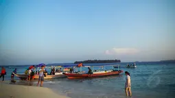 Pulau Harapan yang merupakan salah satu gugusan di Kepulauan Seribu ini menyimpan pemandangan yang sungguh menajubkan untuk memanjakan mata, Jakarta, Senin (25/8/14). (Liputan6.com/Faizal Fanani)