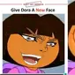 Editan muka Dora the Explorer ala netizen kocak. (Sumber: Twitter/Hollow_Evolt/Alingka1302)