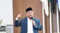 Ketua Badan Wakaf Indonesia (BWI), Prof. Muhammad Nuh, dalam acara BWI Goes to Campus di Auditorium Universitas Sumatera Utara (USU), Kota Medan