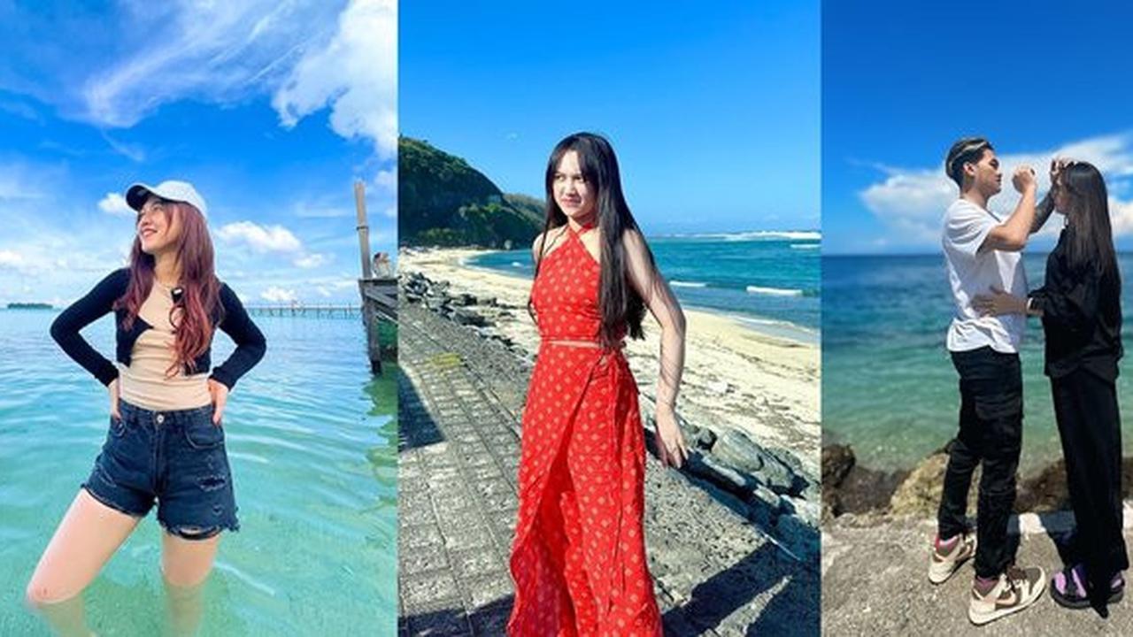 Hobi Liburan ke Pantai, Ini 8 Potret Happy Asmara yang Makin Bucin dengan Gilga Sahid