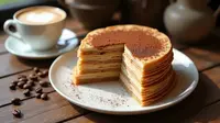 Resep Mille Crepes Cappuccino Lembut, Setiap Suapan Bikin Nagih