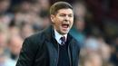 Gerrard yang didatangkan dari Rangers, sukses membawa Aston Villa meraih kemenangan 2-0 saat menjamu Brighton di Villa Park. Meski tampil di bawah tekanan, The Villans mampu mencuri keunggulan di menit ke-84 dan ke-89. (AFP/Lindsey Parnaby)