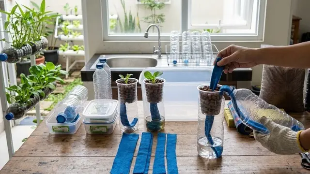 Cara Membuat Kebun Hidroponik Hemat Biaya Tanpa Pompa Air (AI Generated)