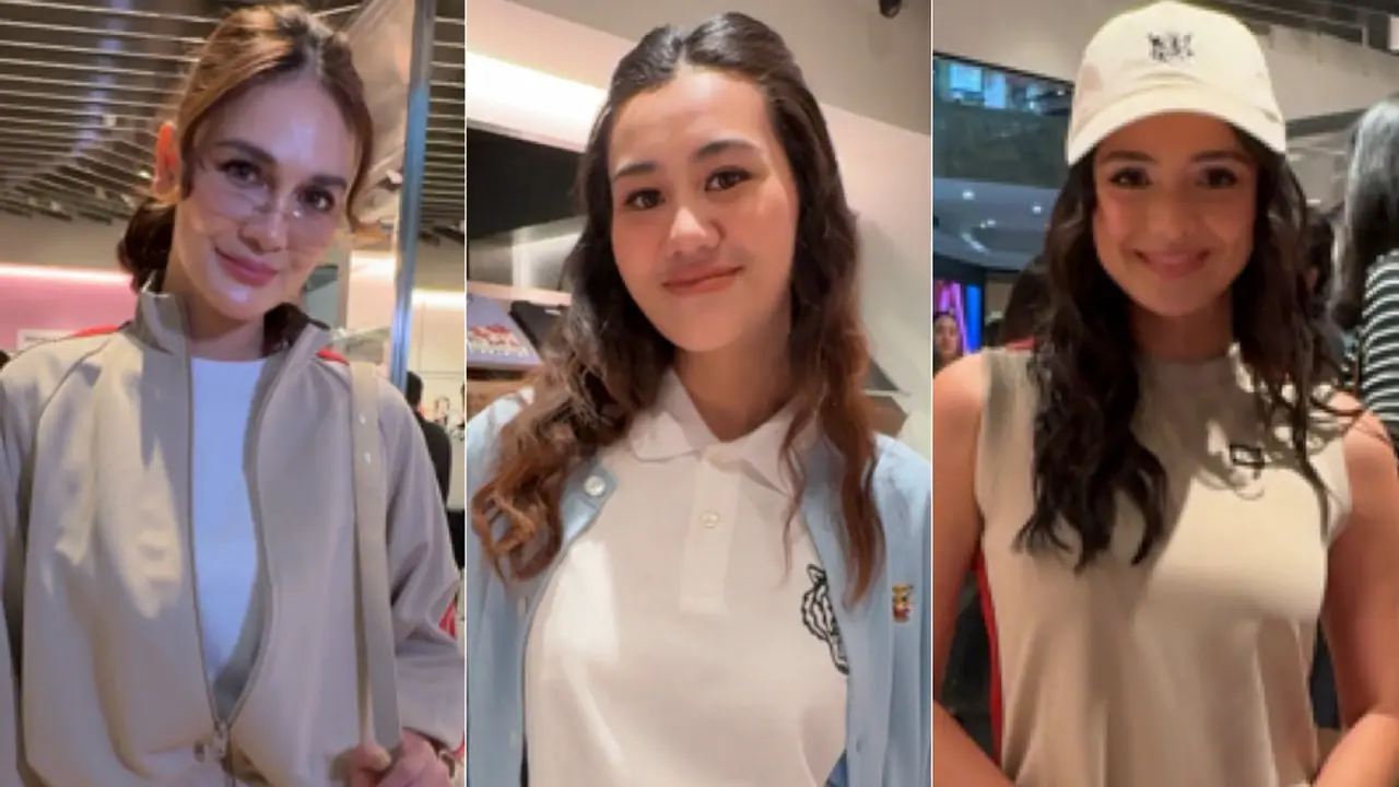 Luna Maya, Aaliyah Massaid, dan Amanda Rawles hadir di opening store Onitsuka Tiger Plaza Indonesia. [Anisha/Fimela]