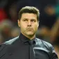 Mauricio Pochettino tercatat baru sekali menang selama menukangi Tottenham Hotspur dalam sembilan laga melawan Liverpool. (AFP/Oli Scarff)