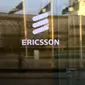 Logo Ericsson di kantor pusatnya di Stockholm, Swedia. Kredit: Ericsson