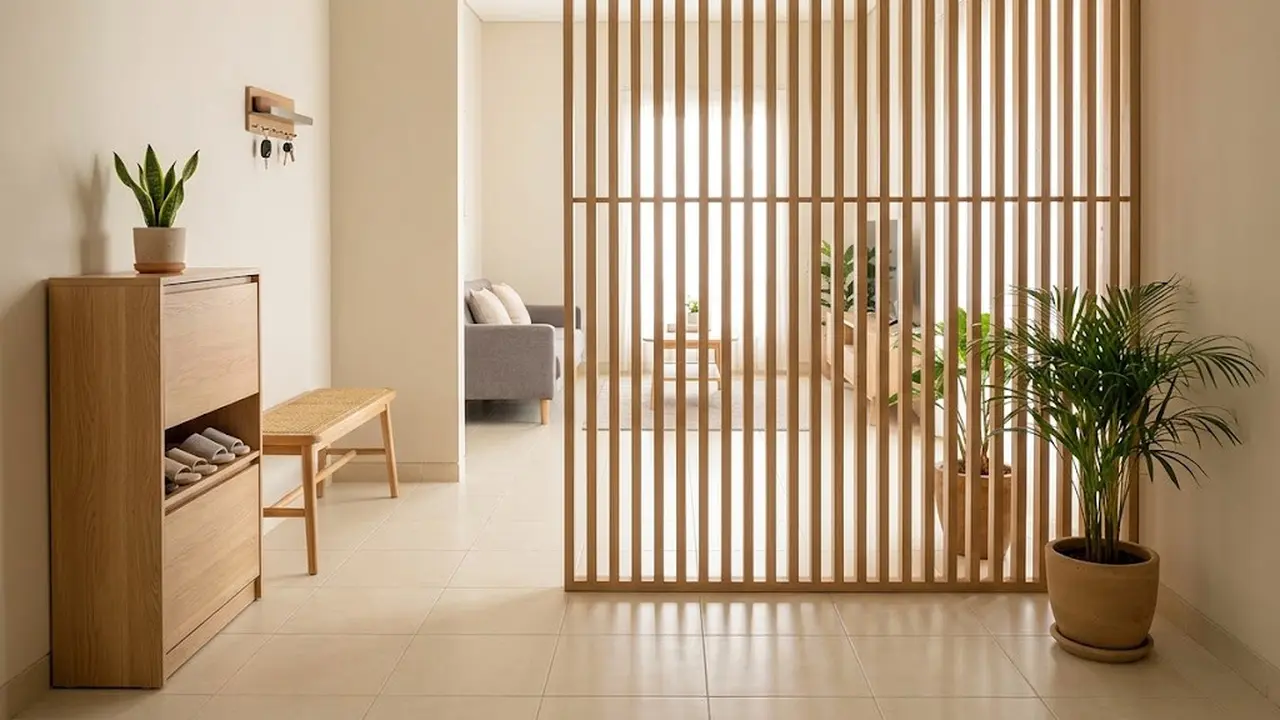 Desain foyer di rumah kecil agar tetap rapi