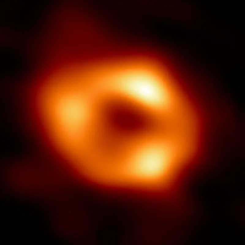 Gambar pertama black hole atau lubang hitam supermasif, yang dikenal sebagai Sagittarius A*, di pusat galaksi Bima Sakti. (Xinhua/National Science Foundation AS)