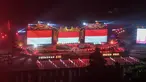 Suasana penutupan Peparnas Papua di Stadion Mandala, Jayapura, Papua, Sabtu (13/11/2021). Upacara penutupan dimulai dengan dinyanyikannya Indonesia Raya. (ANTARA FOTO/Raisan Al Farisi/nym)