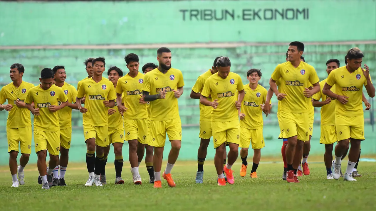 Foto Liga 1: Penampakan Diego Michiels di Sesi Latihan Bersama Arema FC