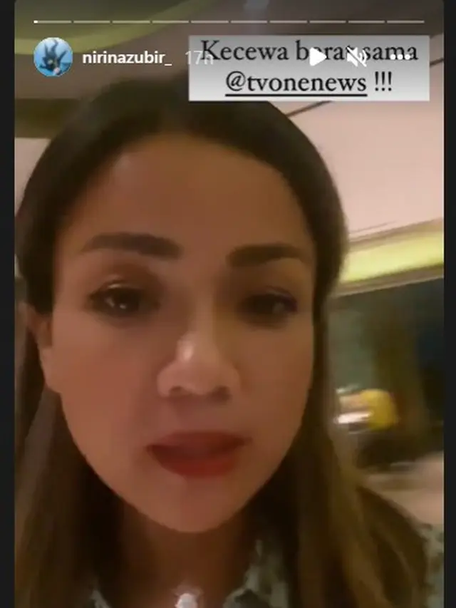 Kekecewaan Nirina Zubir kepada stasiun televisi TV One (Instagram Stories)