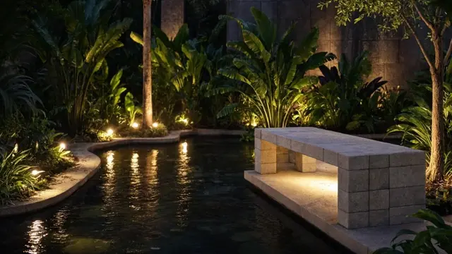Model Bangku Bata Ringan yang Cocok Dipadukan dengan Lampu Taman (AI Generated)