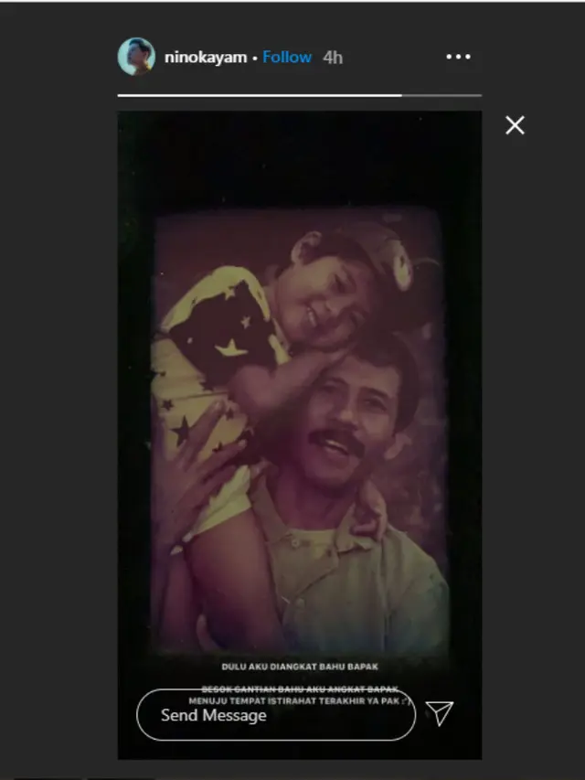 Kalimat Menyentuh Nino RAN atas meninggalnya sang ayah