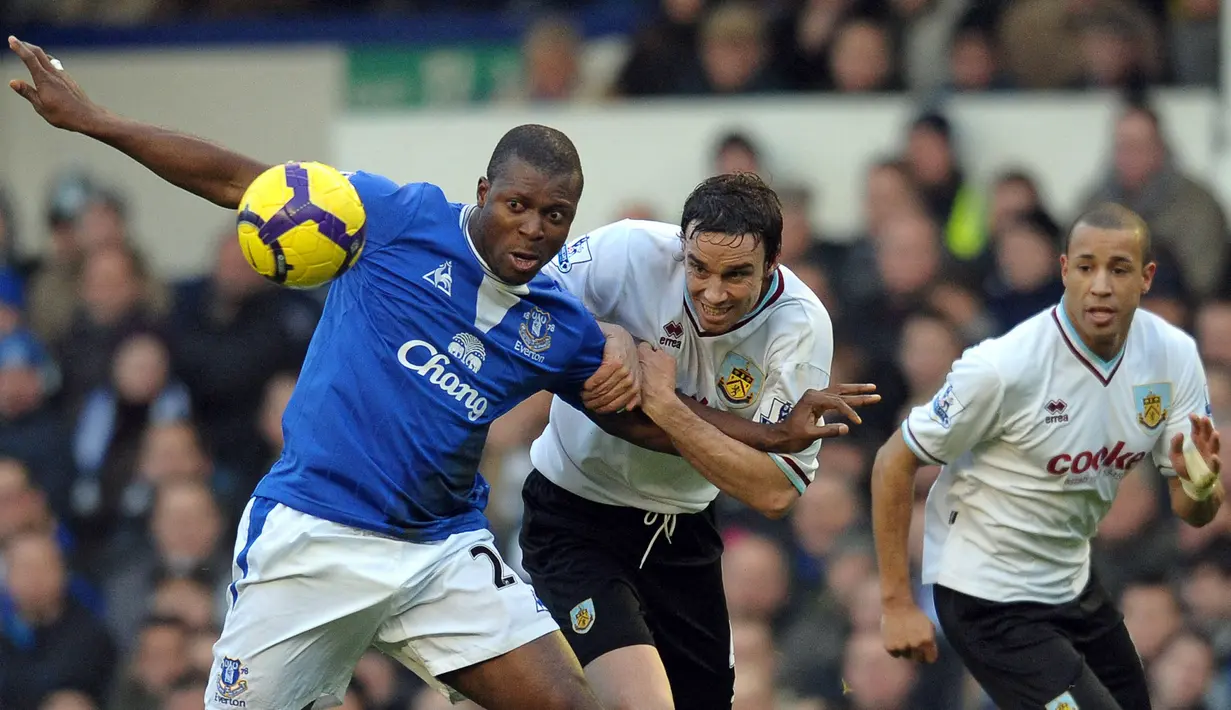 Yakubu Aiyegbeni merupakan pemain berkebangsaan Nigeria yang mampu mempersembahkan 96 gol dalam 952 laga di Liga Inggris. Hebatnya, catatan tersebut diciptakan bersama klub-klub yang berstatus papan tengah dan bawah seperti Everton,  Blackburn Rovers, Portsmouth, dan Middlesbrough. (AFP/Paul Ellis)