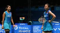 Ganda putri Indonesia Greysia Polii/Nitya Krishinda Maheswari gagal melangkah ke final Malaysia Open Super Series Premier 2016. (Liputan6.com/Humas PP PBSI)