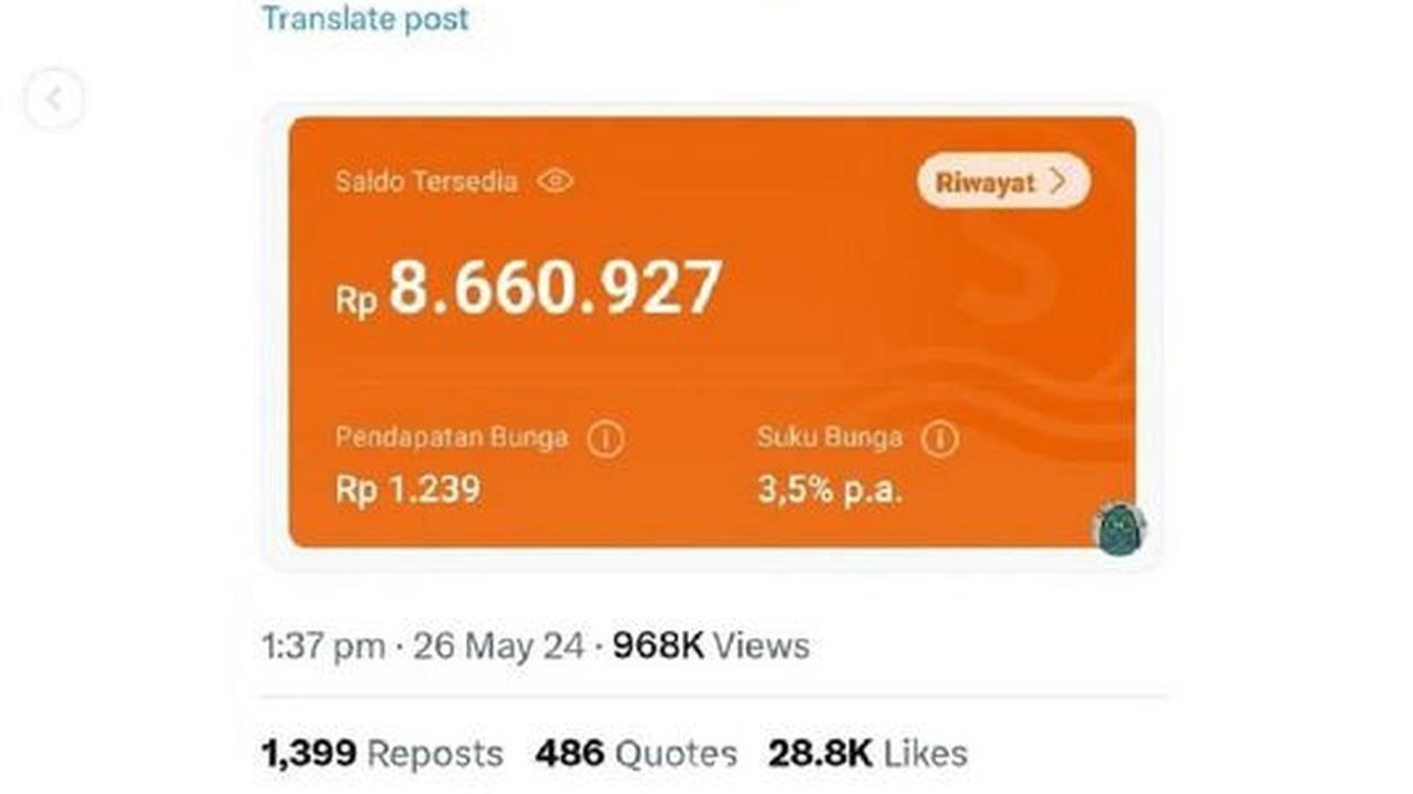 Ia juga memperlihatkan jumlah tabungan yang sudah berhasil disimpannya. Terlihat, Ia telah menabung sebanyak Rp8,6 juta. <br>