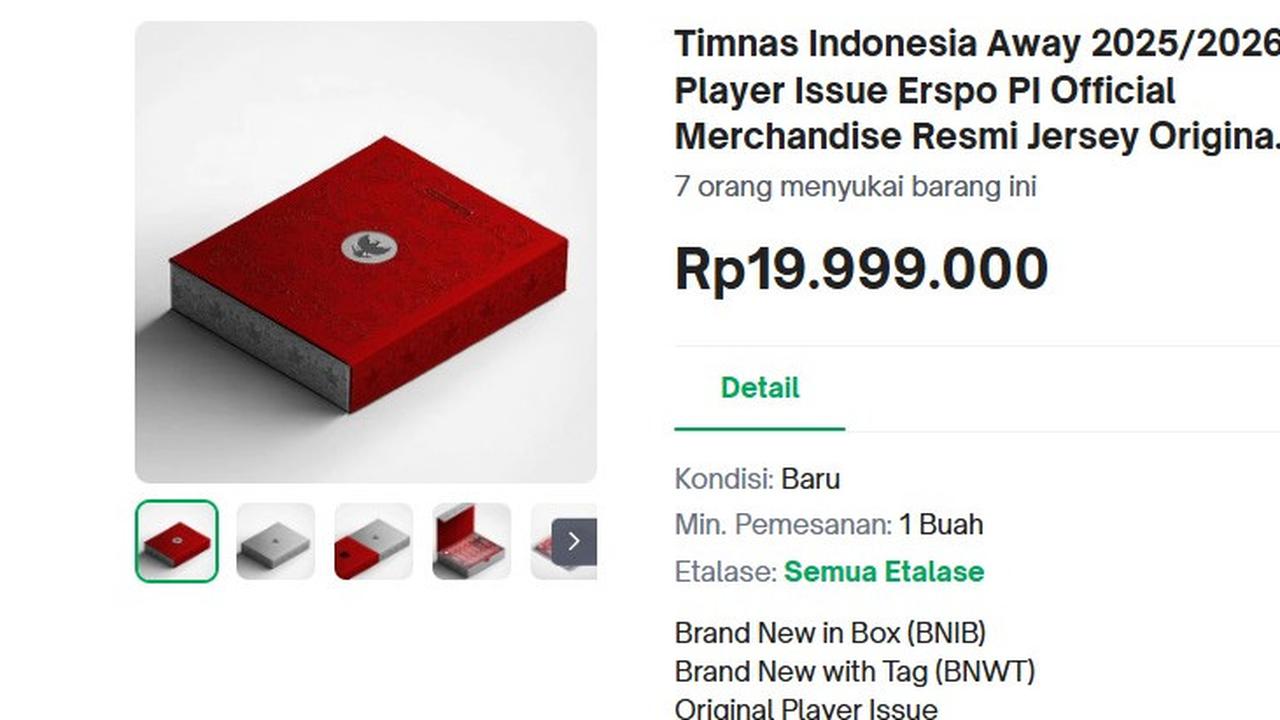 Jersey Ori Timnas Dibanderol Rp5,9 Juta Hingga Rp19,9 Juta di Toko Online Tidak Resmi