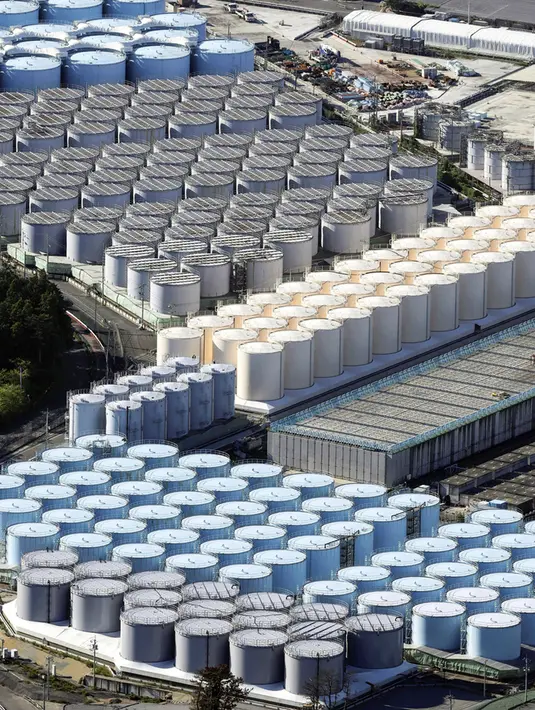 Dikutip dari laman bfs.de, Kamis (24/8/2023), ada dampak lingkungan dari kecelakaan Fukushima, salah satunya situasi radiologi di Jepang. (Kyodo News via AP)