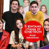 Berikut ini 5 bintang utama di salah satu sinetron terbaru SCTV, Anak Sekolahan. (Foto: Adrian Putra/Bintang.com, Desain: Nurman Abdul Hakim/Bintang.com)
