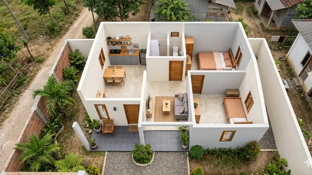 Desain Rumah Minimalis Sederhana di Desa (Foto: Gemini AI)