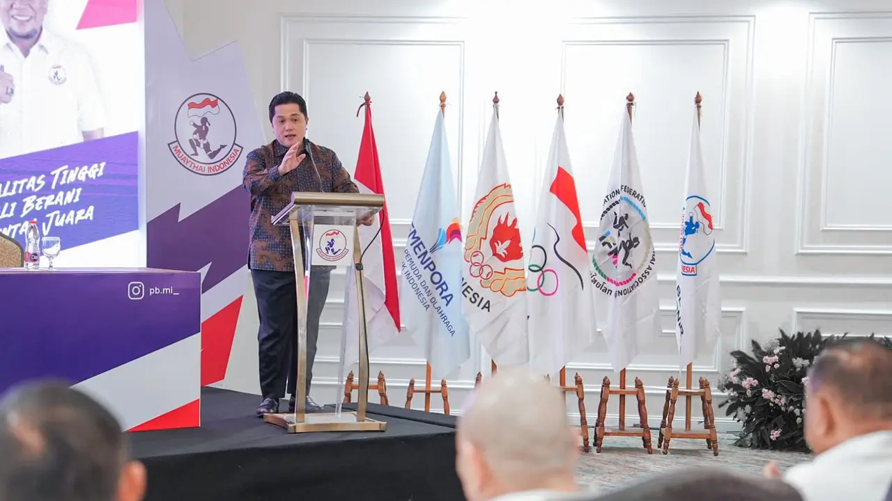 Menpora Erick Thohir di Rakernas Muaythai Indonesia