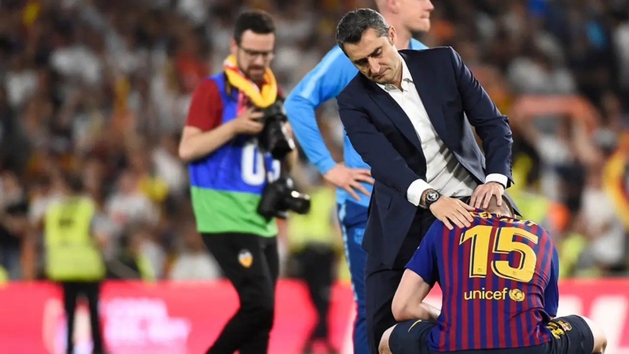 Pelatih Barcelona, Ernesto Valverde.