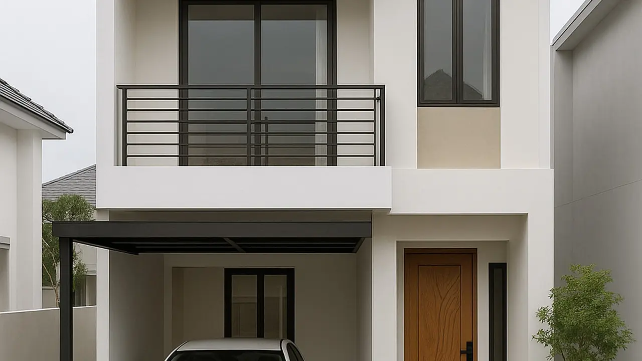 Inspirasi Rumah Minimalis 6x12 2 Lantai Lengkap dengan Garasi dan Balkon (Image by ChatGPT)
