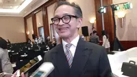 Mantan Menlu RI Marty Natalegawa di Simposium Perayaan 50 Tahun Hubungan Diplomatik ASEAN-Jepang. Dok: Tommy Kurnia/Liputan6.com