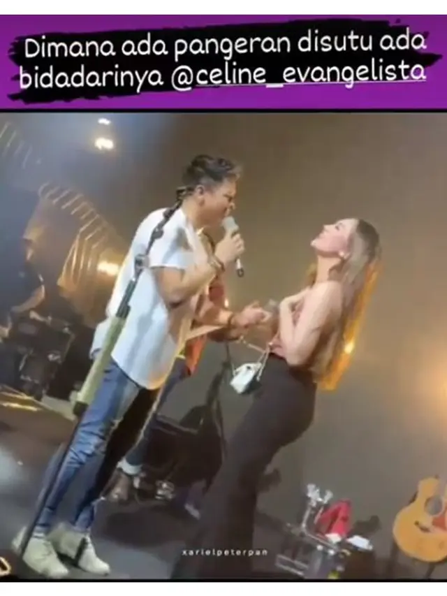 6 Momen Ariel NOAH dan Celine Evangelista Nyanyi di Atas Panggung, Bikin Heboh
