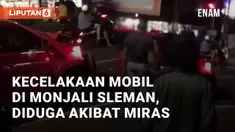 Kecelakaan terjadi pada Sabtu (14/12/2024) 03:07 di perempatan Monjali, Sleman. Mobil menabrak pickup bermuatan salak, kondisi mobil depan ringsek parah