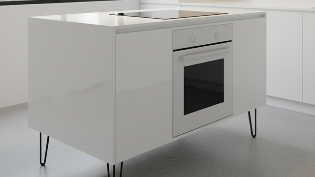 Mesa de estufa blanca brillante (Gemini AI)